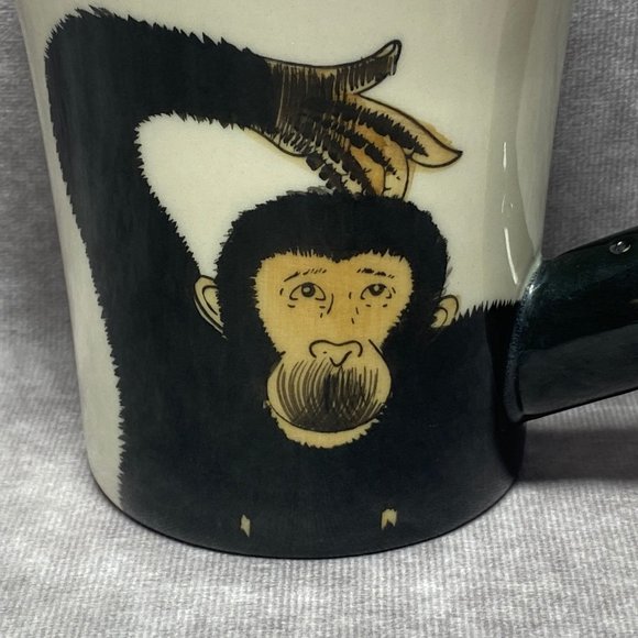 Hand Painted Chimpanzee Coffee Mug 3D Monkey Arm Handle Pier 1 One Imports - Picture 2 of 9